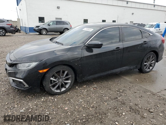 2021 Honda Civic Sedan EX with VIN 19XFC1F3XME001792, listed as a Copart auction lot 47499455 with 55,902 mi miles and Salvage Title. Bid and sale history available at carsss.com. Image 1.