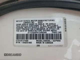 2001 Toyota Solara SE z VIN 2T1CG22P91C499399, wystawiony jako Copart lot #47364615 z przebiegiem 250 263 mil mil oraz Szkoda całkowita • Salvage title. Historia ofert i sprzedaży dostępna na DreamBid. Obrazek 12.