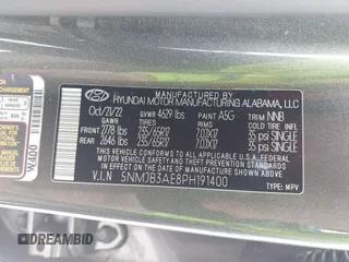 2023 Hyundai Tucson SEL with VIN 5NMJB3AE8PH191400, listed as a IAAI auction lot 41945536 with 48,645 mi miles and . Bid and sale history available at carsss.com. Image 9.