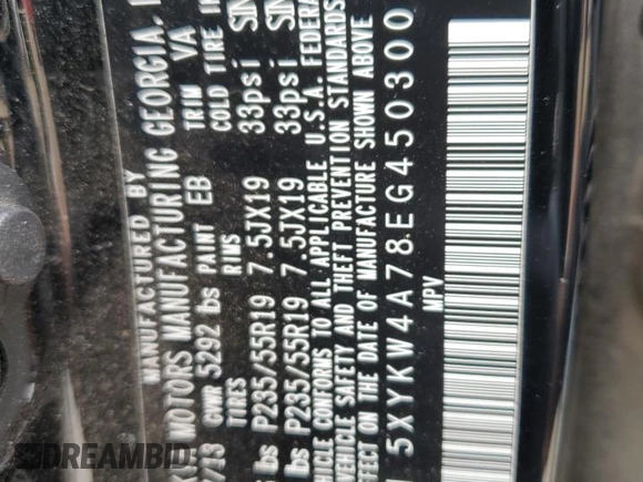 2014 Kia Sorento SX Limited with VIN 5XYKW4A78EG450300, listed as a Copart auction lot 49054375 with Not Provided miles and Salvage Title. Bid and sale history available at carsss.com. Image 14.