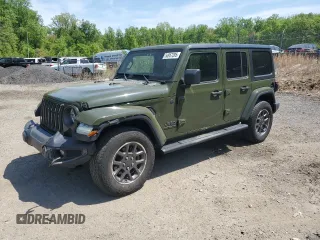 2021 Jeep Wrangler Unlimited 80th Anniversary with VIN 1C4HJXDN5MW549694, listed as a Copart auction lot 54957285 with 51,029 mi miles and Salvage title. Bid and sale history available at DreamBid. Image 1.