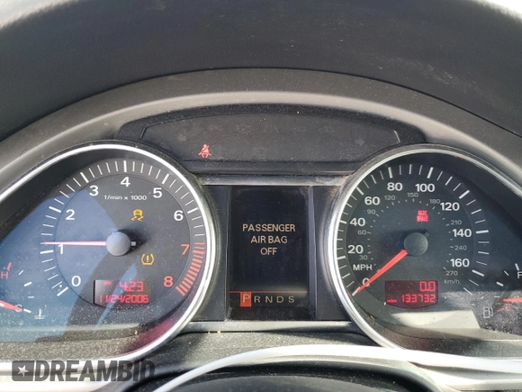 2007 Audi Q7 Premium with VIN WA1BV74L97D089684, listed as a Copart auction lot 46530464 with 133,732 mi miles and Salvage title. Bid and sale history available at DreamBid. Image 9.