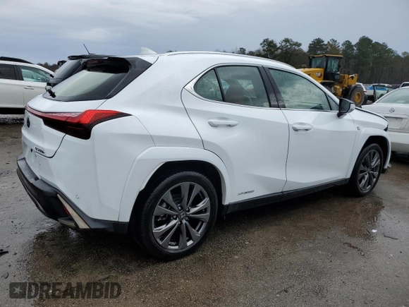 2022 Lexus UX 250h F Sport with VIN JTHR9JBH8N2057773, listed as a Copart auction lot 38749534 with 46,350 mi miles and . Bid and sale history available at DreamBid. Image 3.