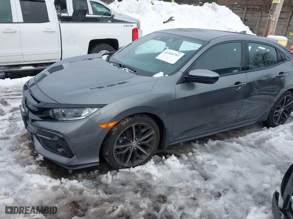 2021 Honda Civic Hatchback Sport with VIN SHHFK7H43MU414206, listed as a IAAI auction lot 41526793 with NaN miles. Bid and sale history available at carsss.com. Image 2.