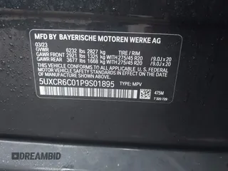 2023 BMW X5 xDrive40i with VIN 5UXCR6C01P9S01895, listed as a IAAI auction lot 41905192 with 33,326 mi miles and . Bid and sale history available at DreamBid. Image 9.