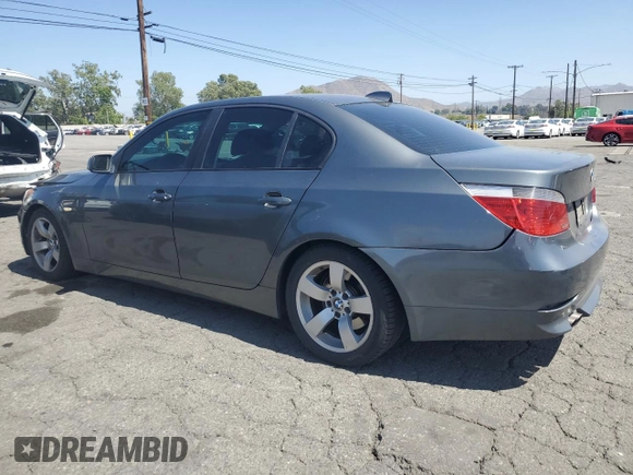 2007 BMW 5 Series 525i with VIN WBANE53547CW67591, listed as a Copart auction lot 57466285 with 178,700 mi miles and Salvage title. Bid and sale history available at DreamBid. Image 2.