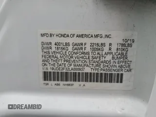2020 Acura ILX z VIN 19UDE2F32LA000937, wystawiony jako Copart lot #53383545 z przebiegiem 80 818 mil mil oraz Szkoda całkowita • Salvage title. Historia ofert i sprzedaży dostępna na DreamBid. Obrazek 13.