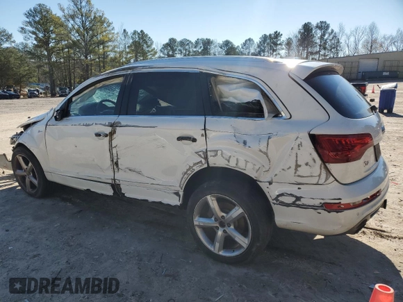 2012 Audi Q7 3.0T S line with VIN WA1DGAFE2CD001843, listed as a Copart auction lot 83476184 with 0 mi miles and Salvage Title. Bid and sale history available at carsss.com. Image 2.