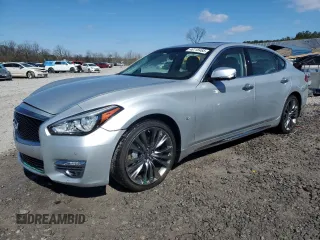 2018 Infiniti Q70 Luxe z VIN JN1BY1PP6JM330507, wystawiony jako Copart lot #46118465 z przebiegiem 38 626 mil mil oraz Szkoda całkowita • Salvage title. Historia ofert i sprzedaży dostępna na DreamBid. Obrazek 1.