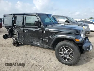 2024 Jeep Wrangler Sahara with VIN 1C4PJXEG8RW262661, listed as a Copart auction lot 55464325 with 561 mi miles and Salvage title. Bid and sale history available at DreamBid. Image 4.