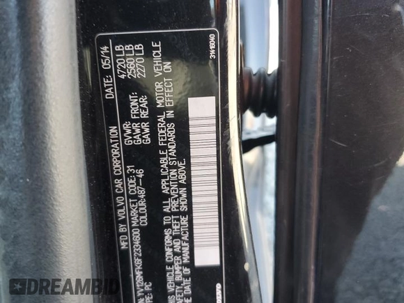 2015 Volvo S60 T5 Drive-E Premier z VIN YV126MFK6F2334600, wystawiony jako Copart lot #61436275 z przebiegiem 117 878 mil mil oraz Czysty tytuł • Clean title. Historia ofert i sprzedaży dostępna na DreamBid. Obrazek 12.