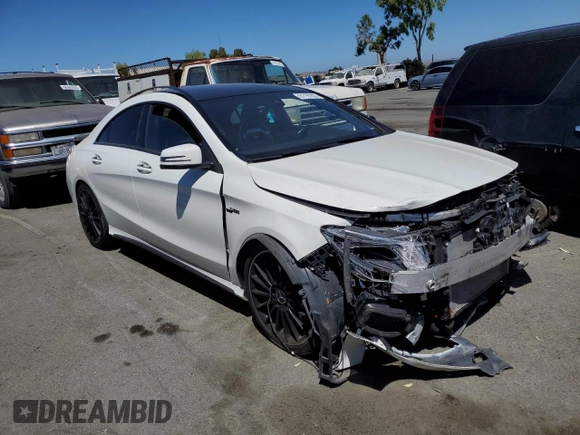 2016 Mercedes-Benz CLA 45 AMG with VIN WDDSJ5CB8GN357168, listed as a Copart auction lot 61197833 with 34,990 mi miles and . Bid and sale history available at DreamBid. Image 4.
