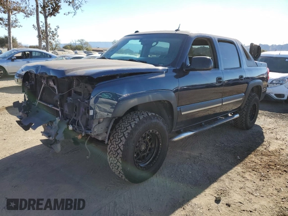 2005 Chevrolet Avalanche Z71 with VIN 3GNEK12Z75G211286, listed as a Copart auction lot 76143034 with 433,502 mi miles and Salvage Title. Bid and sale history available at DreamBid. Image 1.
