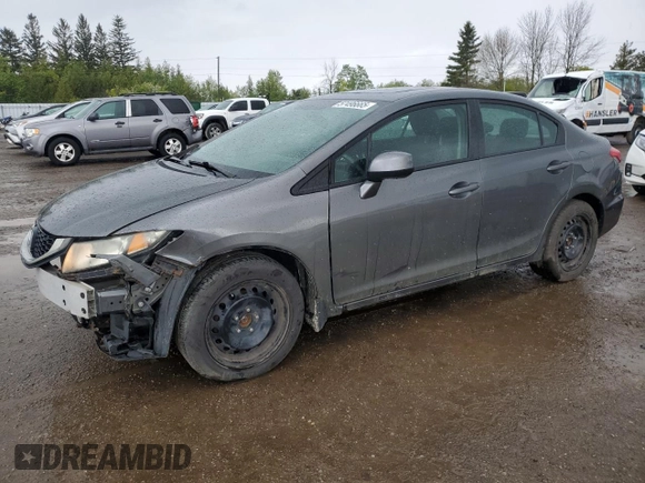 2013 Honda Civic LX z VIN 2HGFB2F53DH101197, wystawiony jako Copart lot #57496665 z przebiegiem 167 450 mil mil oraz Szkoda całkowita • Salvage title. Historia ofert i sprzedaży dostępna na DreamBid. Obrazek 1.