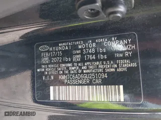 2016 Hyundai Veloster with VIN KMHTC6AD6GU251094, listed as a IAAI auction lot 41971550 with 97,744 mi miles. Bid and sale history available at carsss.com. Image 9.