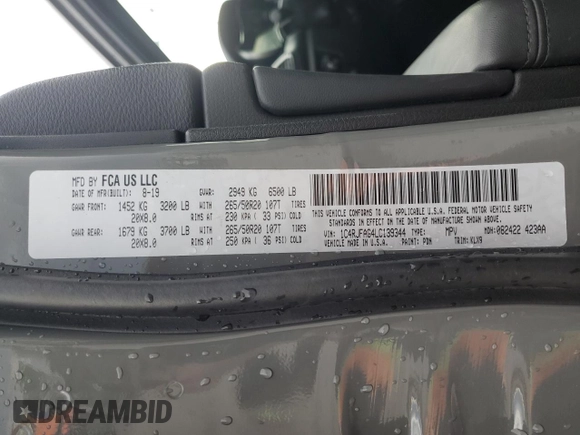 2020 Jeep Grand Cherokee Laredo E with VIN 1C4RJFAG4LC139344, listed as a Copart auction lot 59982545 with 60,529 mi miles and Salvage title. Bid and sale history available at DreamBid. Image 13.