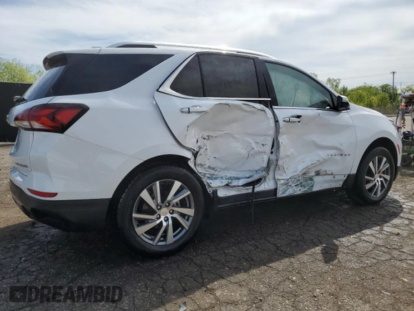2023 Chevrolet Equinox Premier z VIN 3GNAXXEG7PL241735, wystawiony jako Copart lot #56639855 z przebiegiem 57 654 mil mil oraz Szkoda całkowita • Salvage title. Historia ofert i sprzedaży dostępna na DreamBid. Obrazek 3.