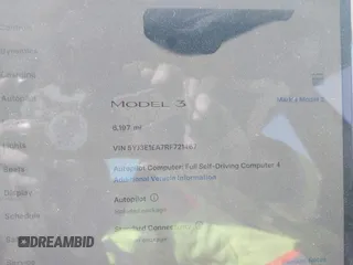 2024 Tesla Model 3 z VIN 5YJ3E1EA7RF721467, wystawiony jako IAAI lot #41857656 z przebiegiem 6 197 mil mil oraz . Historia ofert i sprzedaży dostępna na DreamBid. Obrazek 7.