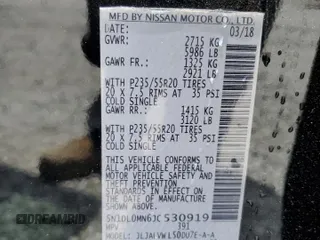 2018 Infiniti QX60 with VIN 5N1DL0MN6JC530919, listed as a Copart auction lot 54763465 with 58,301 mi miles and Salvage Title. Bid and sale history available at DreamBid. Image 13.