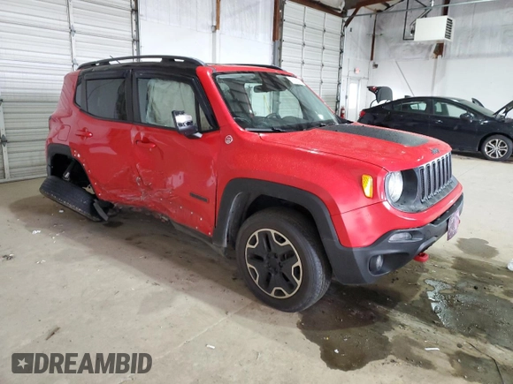 2015 Jeep Renegade Trailhawk with VIN ZACCJBCT3FPB27436, listed as a Copart auction lot 47362655 with 96,520 mi miles and Salvage title. Bid and sale history available at DreamBid. Image 4.