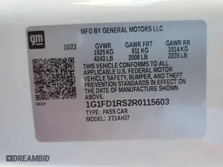 2024 Chevrolet Camaro 2LT with VIN 1G1FD1RS2R0115603, listed as a Copart auction lot 80948424 with 9,202 mi miles and Salvage Title. Bid and sale history available at carsss.com. Image 14.