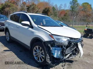 2017 Toyota RAV4 Hybrid Limited with VIN JTMDJREV5HD129038, listed as a IAAI auction lot 41867189 with 104,036 mi miles. Bid and sale history available at carsss.com. Image 1.