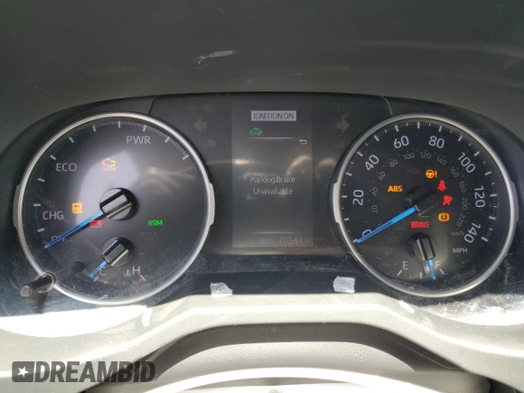 2020 Toyota RAV4 Hybrid XLE with VIN JTMRWRFV7LD063381, listed as a Copart auction lot 60661275 with 70,544 mi miles and Salvage title. Bid and sale history available at DreamBid. Image 9.