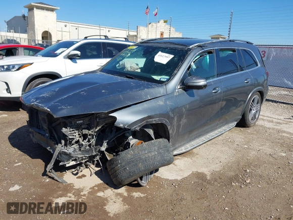2020 Mercedes-Benz GLS 450 with VIN 4JGFF5KE7LA192588, listed as a IAAI auction lot 41617997 with 75,359 mi miles and . Bid and sale history available at DreamBid. Image 2.