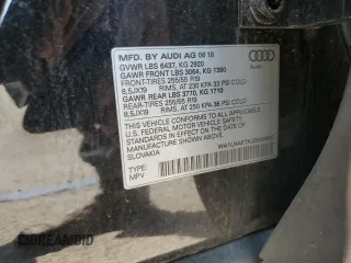 2018 Audi Q7 Premium Plus z VIN WA1LHAF7XJD049985, wystawiony jako Copart lot #60233295 z przebiegiem 71 011 mil mil oraz Szkoda całkowita • Salvage title. Historia ofert i sprzedaży dostępna na DreamBid. Obrazek 13.