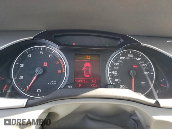 2010 Audi A4 2.0T Premium Plus with VIN WAUFFAFL1AN032005, listed as a Copart auction lot 46853285 with 104,316 mi miles and Salvage Title. Bid and sale history available at carsss.com. Image 9.