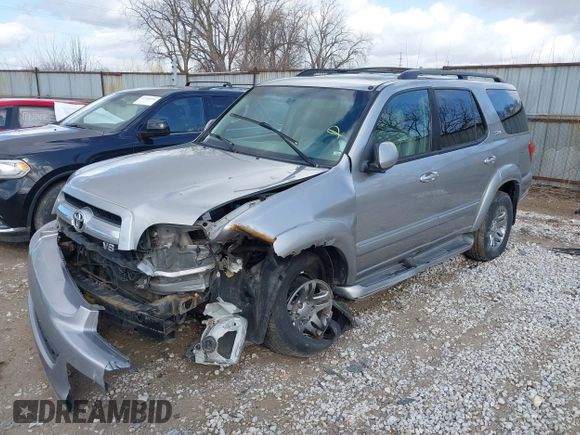 2005 Toyota Sequoia SR5 with VIN 5TDBT44A85S251105, listed as a IAAI auction lot 41728425 with 305,872 mi miles and . Bid and sale history available at DreamBid. Image 2.