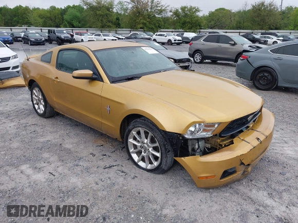 2010 Ford Mustang V6 with VIN 1ZVBP8AN6A5105768, listed as a IAAI auction lot 41964355 with 180,654 mi miles. Bid and sale history available at carsss.com. Image 1.