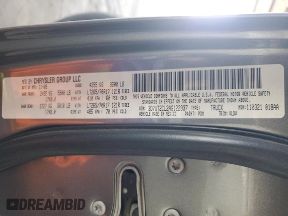 2010 Dodge Ram 2500 TRX with VIN 3D7UT2CL2AG122937, listed as a Copart auction lot 77841004 with 215,830 mi miles and Salvage Title. Bid and sale history available at carsss.com. Image 12.