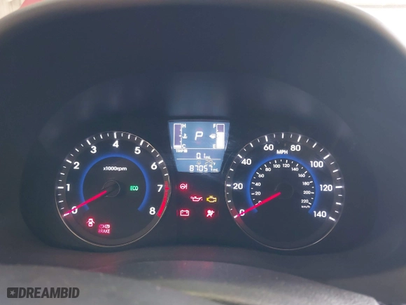 2017 Hyundai Accent SE with VIN KMHCT4AE7HU282529, listed as a IAAI auction lot 41528574 with 87,057 mi miles. Bid and sale history available at carsss.com. Image 7.
