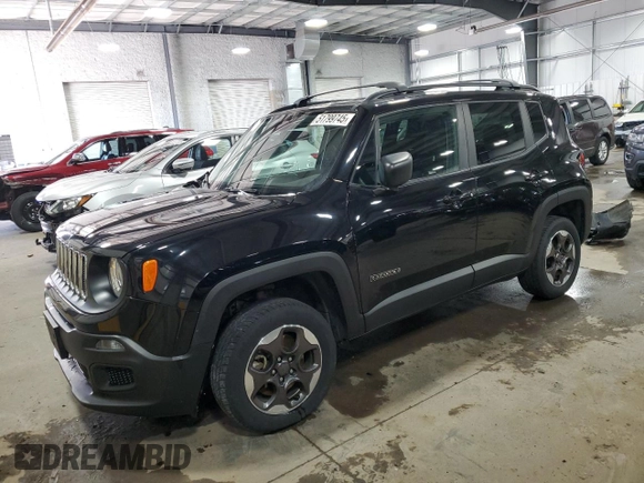 2017 Jeep Renegade Sport with VIN ZACCJBAB3HPG38609, listed as a Copart auction lot 51799745 with 75,549 mi miles and Salvage Title. Bid and sale history available at carsss.com. Image 1.