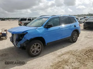 2024 Honda Passport TrailSport z VIN 5FNYF8H66RB010670, wystawiony jako Copart lot #61746655 z przebiegiem 16 949 mil mil oraz Szkoda całkowita • Salvage title. Historia ofert i sprzedaży dostępna na DreamBid. Obrazek 1.