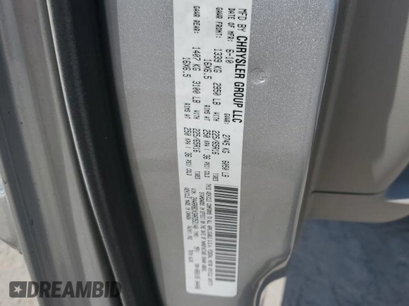 2010 Chrysler Town & Country Touring Plus with VIN 2A4RR8DX3AR352140, listed as a Copart auction lot 53345725 with 89,278 mi miles and Salvage Title. Bid and sale history available at DreamBid. Image 13.