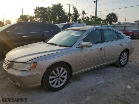 2007 Hyundai Azera SE with VIN KMHFC46F67A228508, listed as a Copart auction lot 71537224 with 123,218 mi miles and Salvage Title. Bid and sale history available at carsss.com. Image 1.