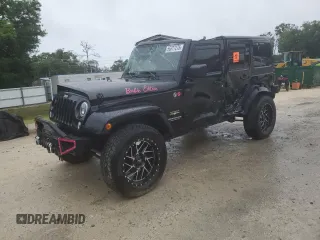 2014 Jeep Wrangler Unlimited Sahara z VIN 1C4HJWEG4EL305998, wystawiony jako Copart lot #56377275 z przebiegiem 60 597 mil mil oraz Szkoda całkowita • Salvage title. Historia ofert i sprzedaży dostępna na DreamBid. Obrazek 1.