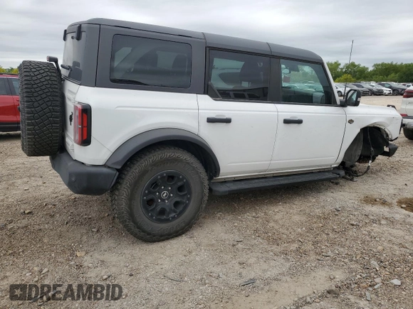 2024 Ford Bronco Wildtrak with VIN 1FMEE2BP9RLA07694, listed as a Copart auction lot 51856335 with 21,102 mi miles and Salvage title. Bid and sale history available at DreamBid. Image 3.