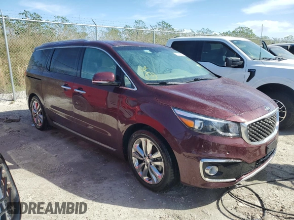 2018 Kia Sedona SX-L with VIN KNDME5C10J6378693, listed as a Copart auction lot 75202054 with 0 mi miles and Non Repairable. Bid and sale history available at carsss.com. Image 4.