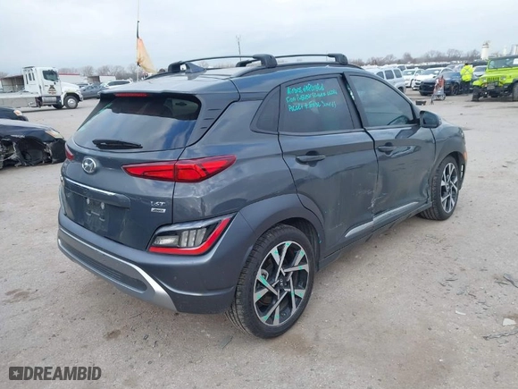 2023 Hyundai Kona Limited with VIN KM8K5CA39PU050527, listed as a IAAI auction lot 41165084 with 17,513 mi miles. Bid and sale history available at carsss.com. Image 4.