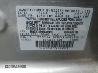 2014 Nissan Versa S Plus z VIN 3N1CN7AP0EL816013, wystawiony jako Copart lot #59020155 z przebiegiem 176 329 mil mil oraz Czysty tytuł • Clean title. Historia ofert i sprzedaży dostępna na DreamBid. Obrazek 12.