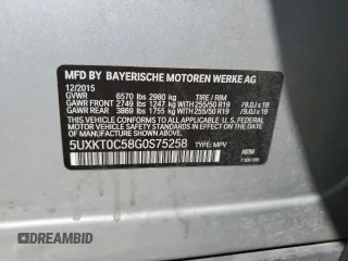 2016 BMW X5 xDrive40e z VIN 5UXKT0C58G0S75258, wystawiony jako Copart lot #51243015 z przebiegiem 152 469 mil mil oraz Czysty tytuł • Clean title. Historia ofert i sprzedaży dostępna na DreamBid. Obrazek 14.