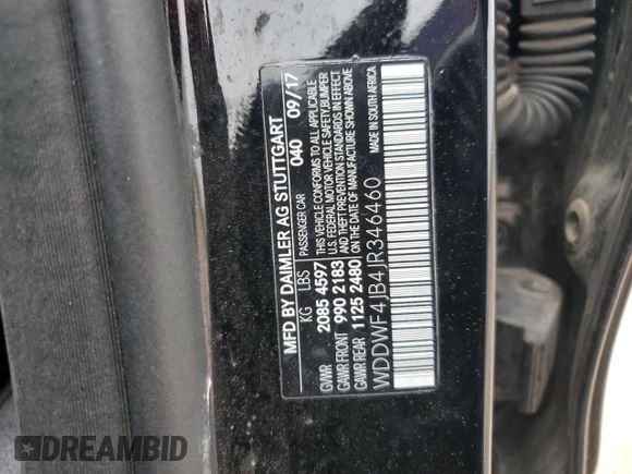 2018 Mercedes-Benz C 300 with VIN WDDWF4JB4JR346460, listed as a Copart auction lot 55768375 with 120,508 mi miles and Salvage title. Bid and sale history available at DreamBid. Image 12.