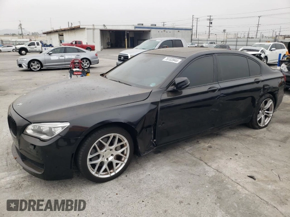 2013 BMW 7 Series 740Li with VIN WBAYE4C51DD137687, listed as a Copart auction lot 76103944 with 134,609 mi miles and Salvage title. Bid and sale history available at DreamBid. Image 1.