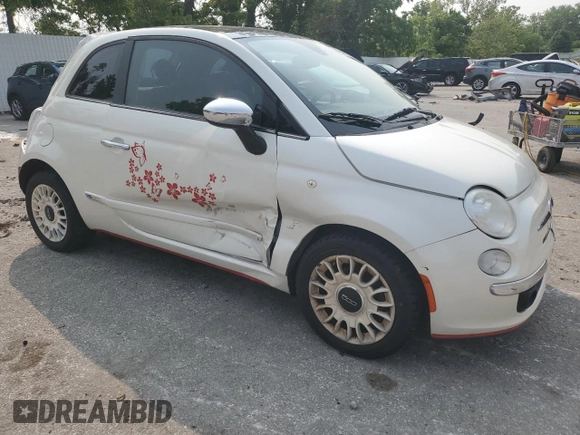 2012 FIAT 500 Lounge with VIN 3C3CFFCR9CT127351, listed as a Copart auction lot 59026495 with 78,147 mi miles and Salvage title. Bid and sale history available at DreamBid. Image 4.