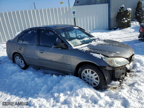 2004 Honda Civic LX with VIN 1HGES16544L012733, listed as a Copart auction lot 41641125 with 0 mi miles and Non Repairable. Bid and sale history available at carsss.com. Image 4.
