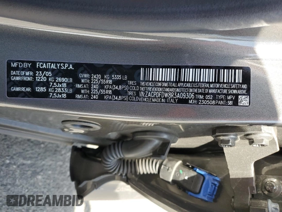 2024 Dodge Hornet R/T Plus with VIN ZACPDFDW8R3A09306, listed as a Copart auction lot 54002945 with 11,694 mi miles and Salvage title. Bid and sale history available at DreamBid. Image 12.