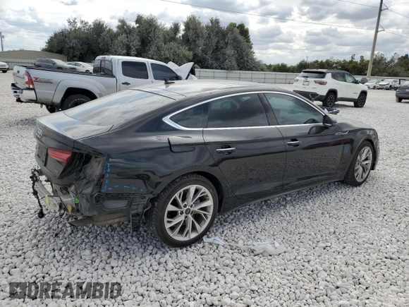 2023 Audi A5 Sportback Premium Plus with VIN WAUCBCF53PA056642, listed as a Copart auction lot 76813254 with 21,527 mi miles and Salvage Title. Bid and sale history available at carsss.com. Image 3.